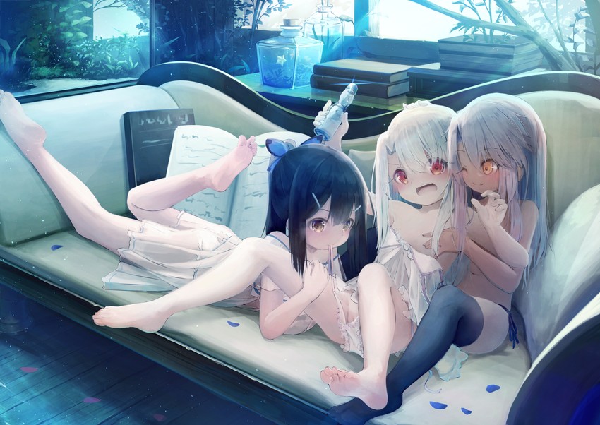 illyasviel von einzbern, chloe von einzbern, and miyu edelfelt (fate and 1 more) drawn by utatanecocoa