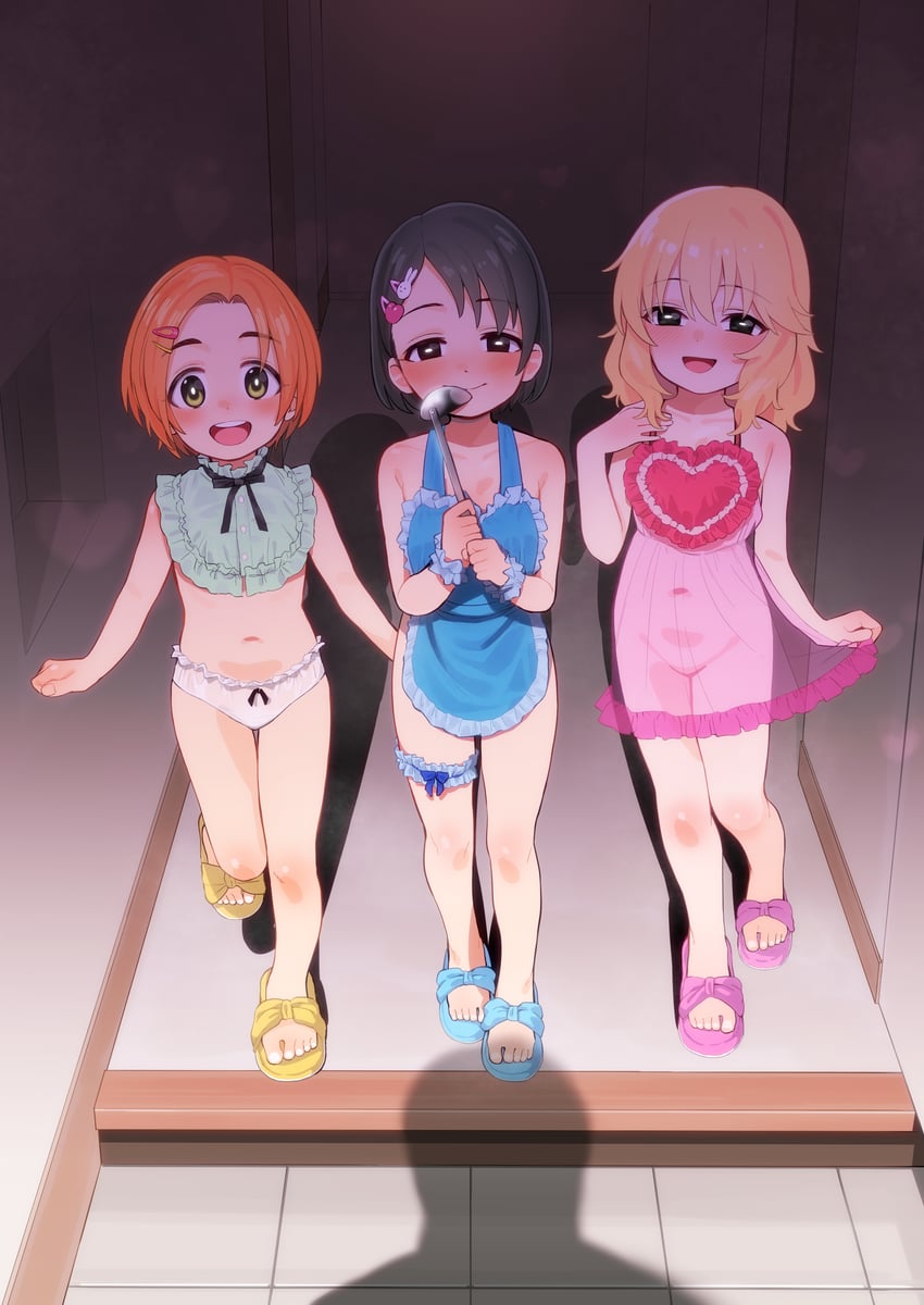 sakurai momoka, sasaki chie, and ryuzaki kaoru (idolmaster and 1 more) drawn by buta_tsuzumi